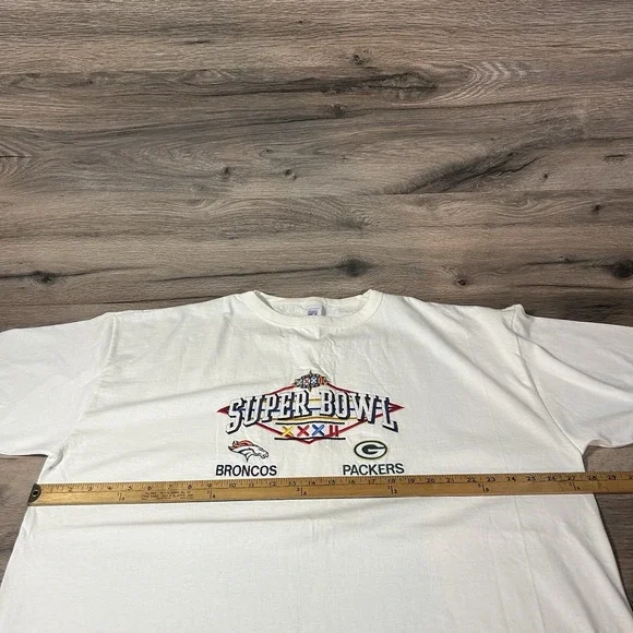 vintage 1998 Super Bowl XXXII Embroidered Tshirt Logo 7 - Picture 4 of 7
